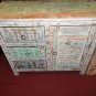 Wooden multi colored rustic chest hand Carved made in India