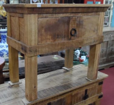 Wooden 1 drawer rustic console table hand Carved made in India