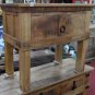 Wooden 1 drawer rustic console table hand Carved made in India
