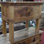 Wooden 1 drawer rustic console table hand Carved made in India