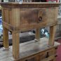 Wooden 1 drawer rustic console table hand Carved made in India