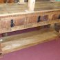 made in India Wooden rectaglur long rustic console table hand Carved