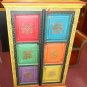 Wooden open door 6 colored panels chest hand Carved made in India colors
