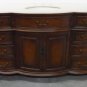 60" Single Bathroom Vanity Sink Cream Marble w Teak Color Body w Bisque Bowl