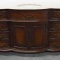 60" Single Bathroom Vanity Sink Cream Marble w Teak Color Body w Bisque Bowl