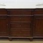 72" Double Vanity Bathroom Sink cream marble Teak Color Body w Bisque Bowls