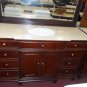 60" Espresso-stained bathroom vanity single sink cream marble