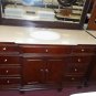 60" Espresso-stained bathroom vanity single sink cream marble