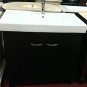 36" modern bathroom vanity espresso cabinet with porcelain top sink with faucet