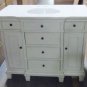 42" Bathroom Vanity Sink White Marble with Whitewash Cabinet & white Bowl