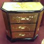 30" Chinese cabinet Gold leaf flowers and birds design Asian 3 drawer chest