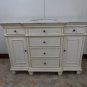 48" White Marble Single Bathroom Vanity Sink Whitewash Finish w/ White Bowl