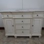 48" White Marble Single Bathroom Vanity Sink Whitewash Finish w/ White Bowl