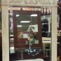 30" scroll design mirror whitewash stain