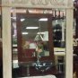 30" scroll design mirror whitewash stain