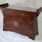 Chinese Red matte chinoserie Altar hand painted Cabinet Table