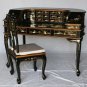 60" Dresser / Chest of Drawers & Piano Desk Combo Black Mother-of-Pearl Chinese