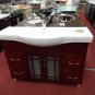 48" Cherry-stained bathroom vanity sink white porcelain top w/ faucet