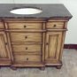 42" Bathroom Vanity Sink Coffee Marble with Honey color Cabinet & Bisque Bowl