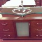 54" Raised Glass top Modern Vanity cherry stain w/ faucet