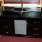 54" Raised Glass top Modern Vanity dark ebony stain w/ faucet