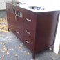 61" Marbled Glass top Modern Double sink Vanity dark cherry w/ faucet