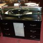 39" Raised clear Glass top Modern Vanity dark ebony (black) w/faucet