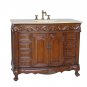 2 pack of 42" Cream Marble bathroom vanity Teak finish sink FAUCETS NOT included