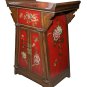 Chinese red elmwood flowers and birds Altar hand painted Cabinet
