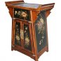 Chinese dark elmwood flowers and birds Altar hand painted Cabinet