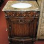 24" Coffee Marble Bathroom Vanity Teak Finish scroll design traditional vanity