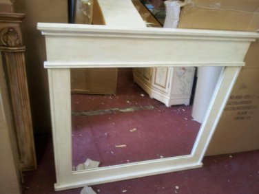 40" plain design bathroom mirror whitewash stain