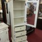 22" bathroom vanity Whitewash stained linen tower shelf cabinet w/ inside mirror