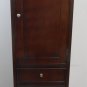 22" bathroom vanity Espresso stained linen tower shelf cabinet w/ inside mirror