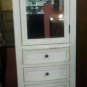 20" bathroom vanity whitewash stain linen tower shelf cabinet