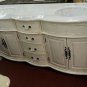 72" Whitewash bath double vanity sink white marble thick leg transitional design