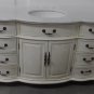60" Single Bathroom Vanity Sink White Marble / Whitewash Color Body / White Bowl