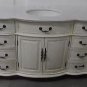 60" Single Bathroom Vanity Sink White Marble / Whitewash Color Body / White Bowl
