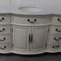 60" combo w/mirror and backsplack Sink White Marble / Whitewash / White Bowl