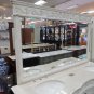56" scroll design mirror whitewash stain
