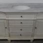 56" Bathroom combo Vanity Sink White Wash w/ White Marble, White Bowl, + mirro