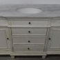 56" Bathroom combo Vanity Sink White Wash w/ White Marble, White Bowl, + mirro