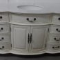 60" Bathroom combo Vanity Sink, Marble, w/mirror, and linen tower all white
