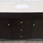 54" Bathroom Vanity Sink - Cream Marble - Espresso Body White Bowl Contemporary