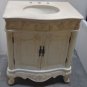 30" Bathroom Vanity Sink Cream Marble w/ Whitewash Body / Cream Bowl Traditional