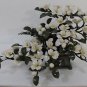 Jade Bonsai Tree with White Stone Flowers / Leaves & Base are Solid Jade