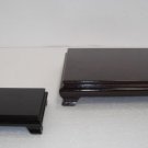 8" square wood stand black base.  we have all sizes.