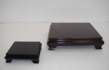 8" square wood stand black base.  we have all sizes.