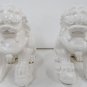 Foo Dog Pair Solid White Porcelain