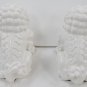 Foo Dog Pair Solid White Porcelain